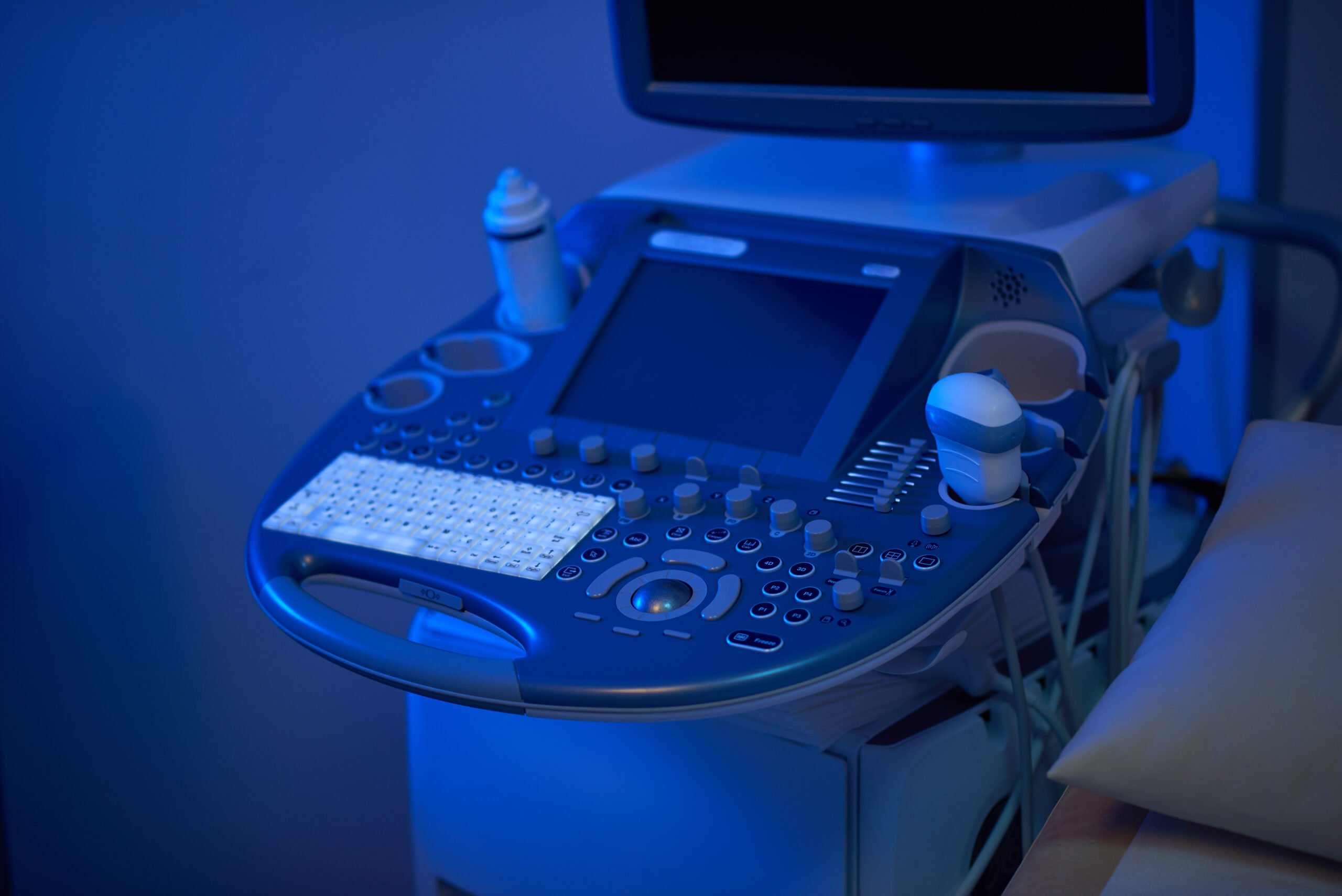 modern ultrasound scanner at the clinic
